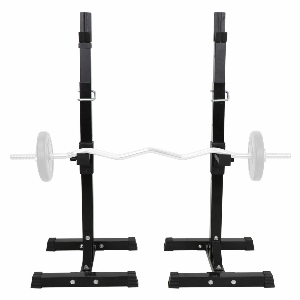 2pcs Adjustable Height Barbell Squat Rack Multi-function Thick Bench Press Stand