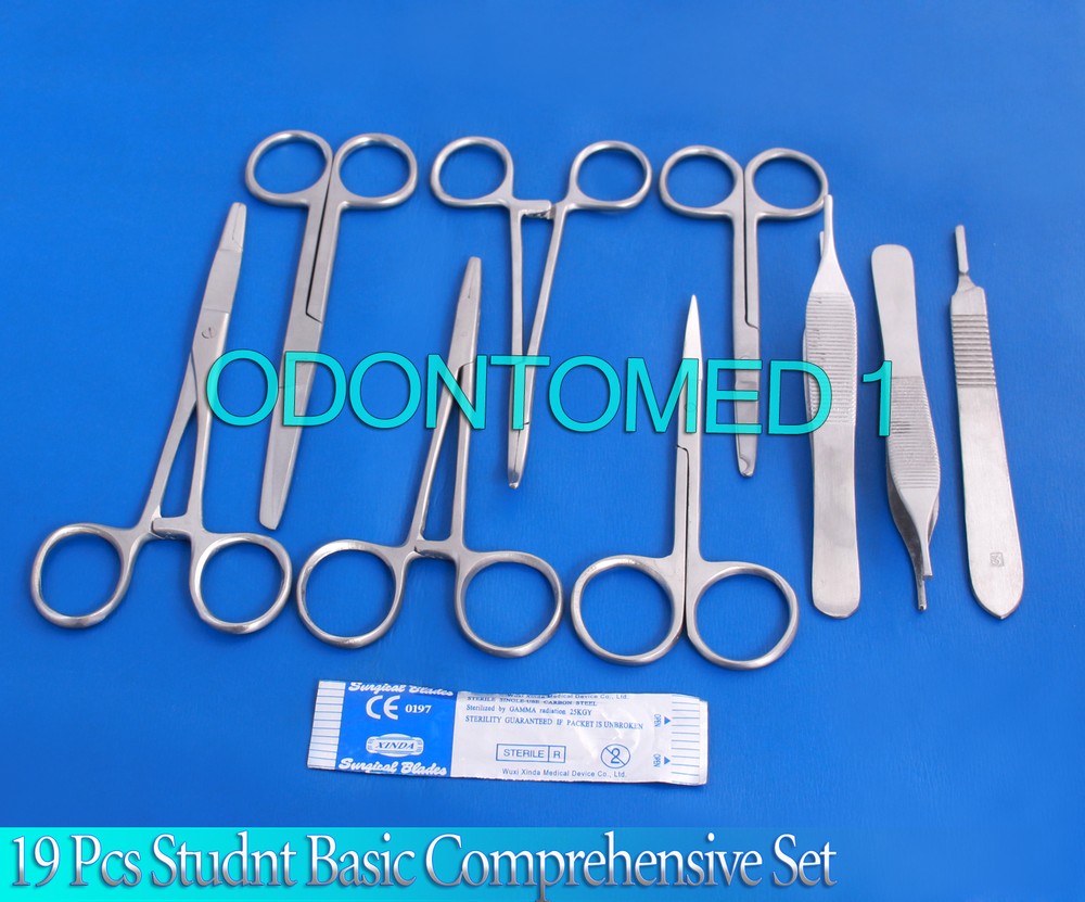 19 Pcs Student Basic Comprehensive Surgery Surgical Dental Instruments Ds-1262