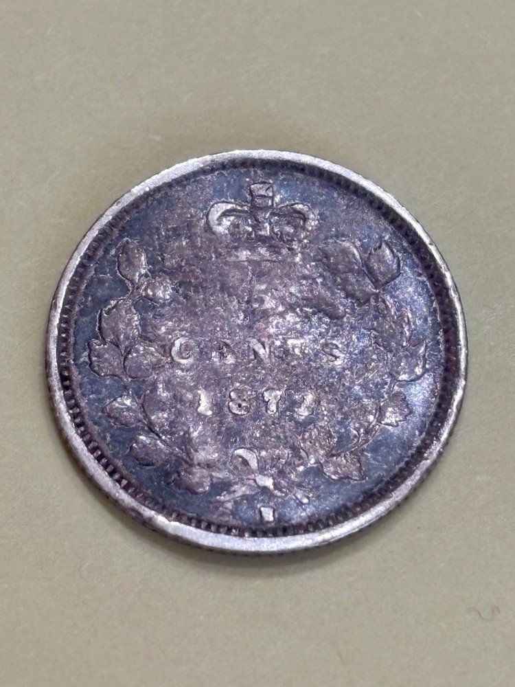 1872 Canadian 5 Cent Silver Coin