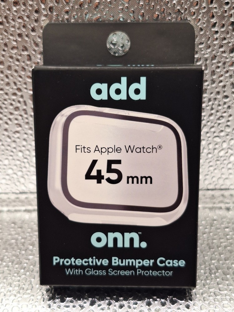 Apple Watch Protective Bumper Case 45mm Add Onn. Includes Glass Screen Protector