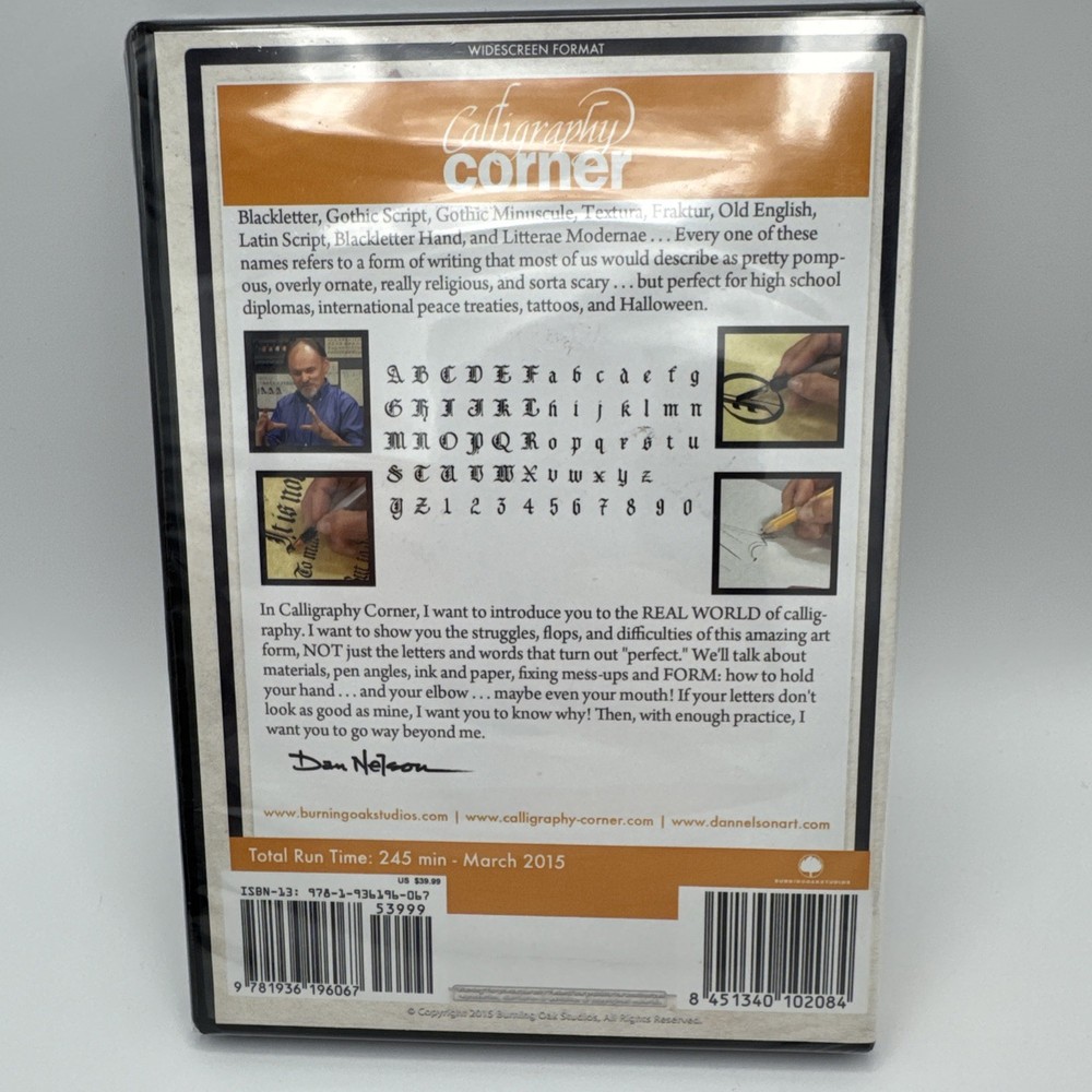 Calligraphy Corner Gothic Instruction DVD Dan Nelson 2 Disc Set