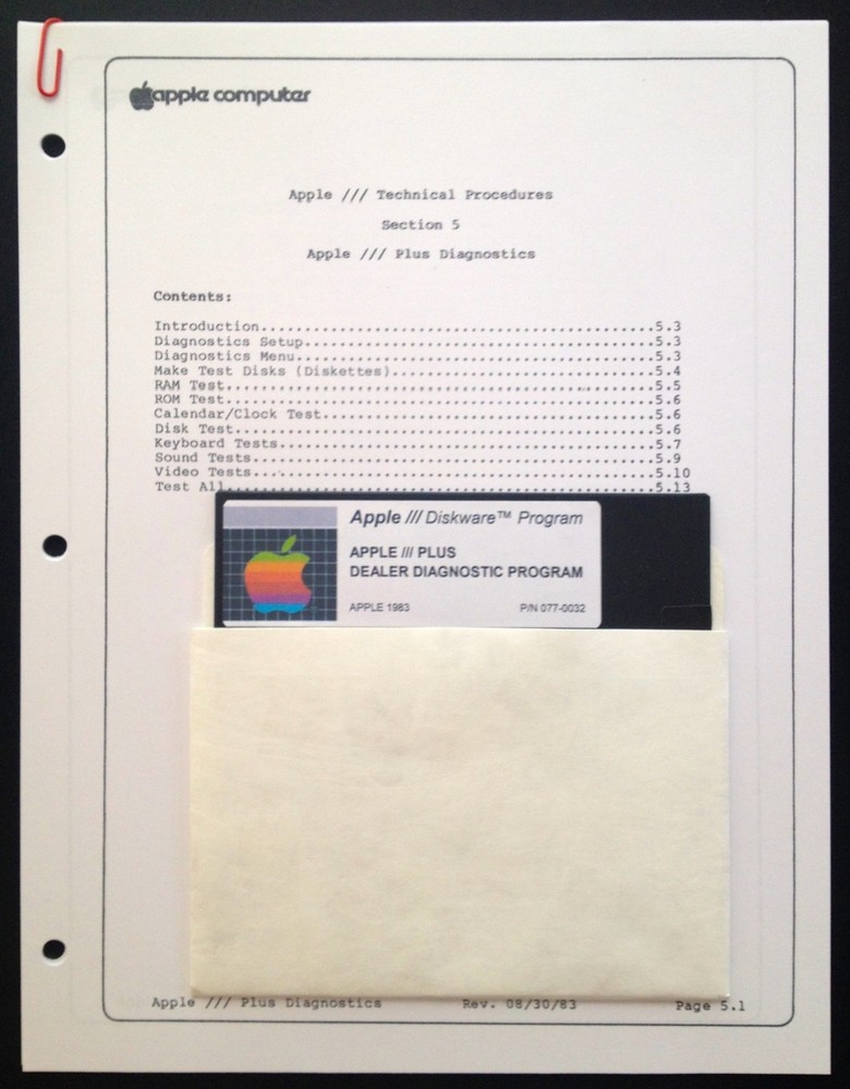 Apple  III Plus Diagnostic Program / Apple III Home Computers