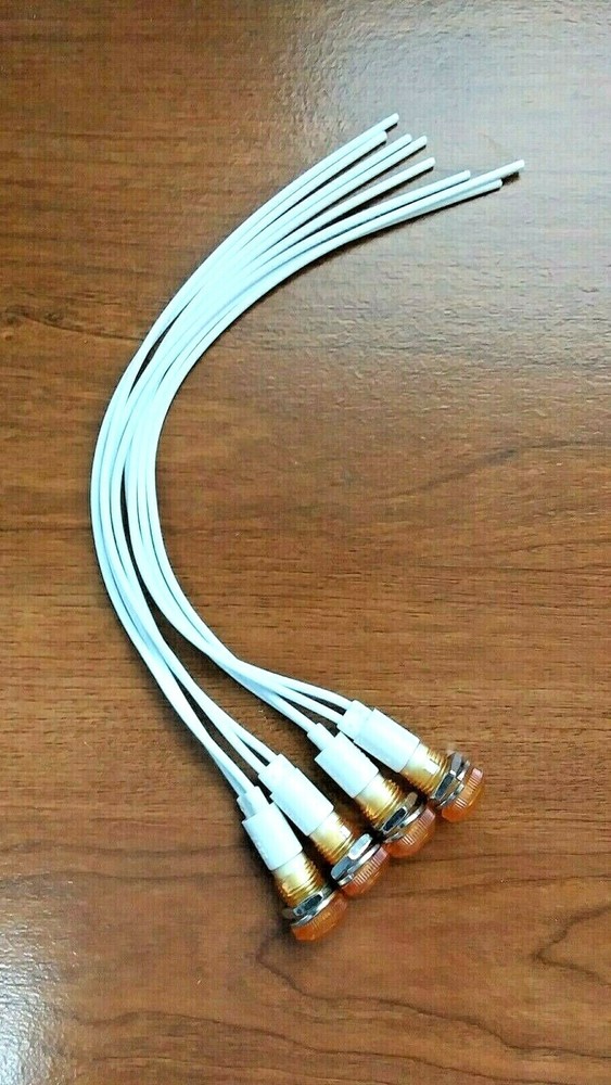4 BBT 220 volt Amber LED Low-Profile Indicator Lights