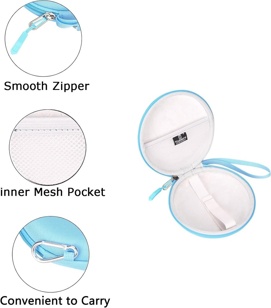 Compact EVA CD Player Carrying Case with Internal Accessory Pocket - Blue