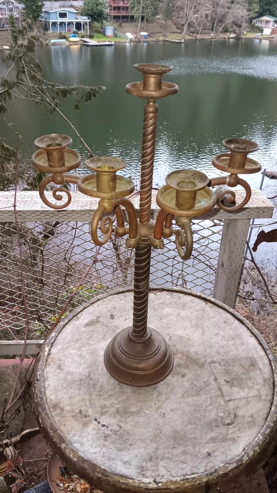 Antique Victorian Copper Half Candelabra Number 2