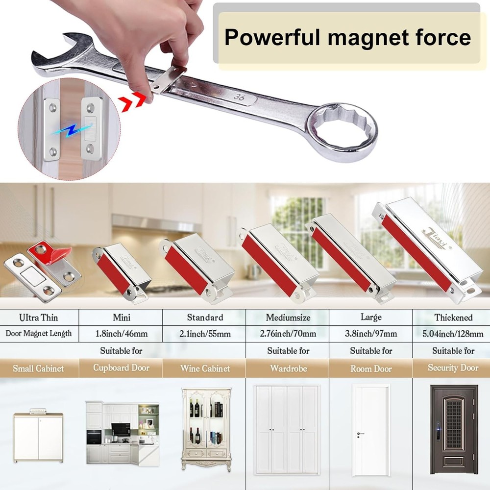 Self-Adhesive Magnetic Door Catch 4-Pack – Stylish & Secure Closure Solution