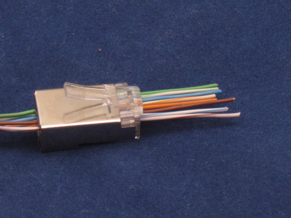 100 RJ45 Network Shielded Modular Plug CAT5e 8P8C Connector End Pass Through