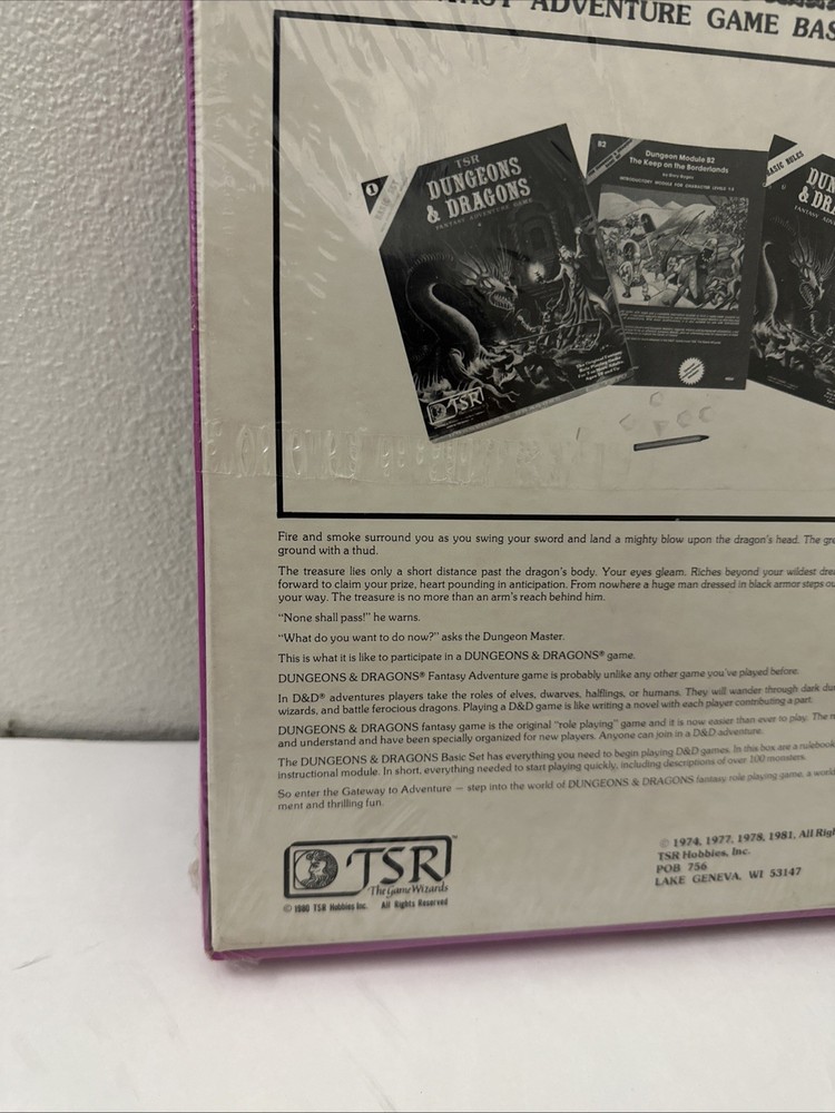 TSR Dungeons & Dragons Basic Boxed Set 8th Print 1981 w/Dice Sealed SW!