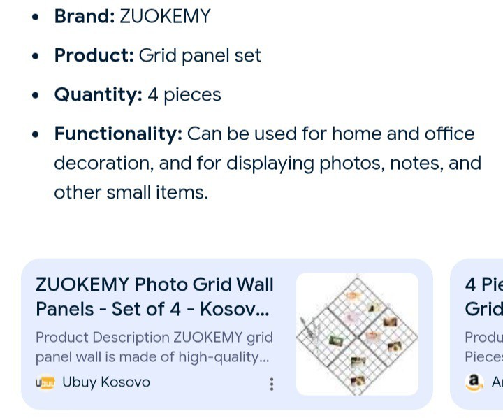 Zuokemy 4 Pc Decorative Wall Grid Panel Set