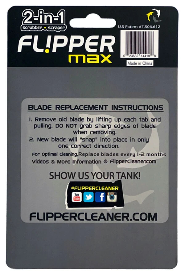 Flipper Max ABS Plastic Replacement Blade For Acrylic Tanks (5 Pack)