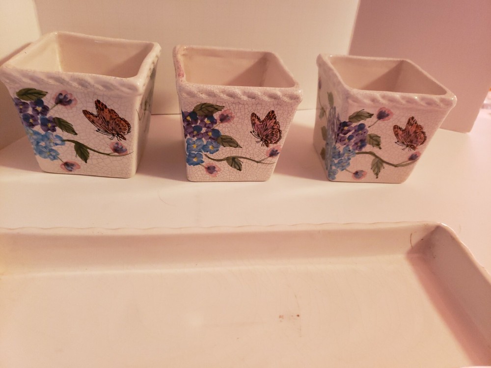 PACIFIC RIM HAND-PAINTED PLANTERS OR DECORATIVE CERAMIC SET - CHINA