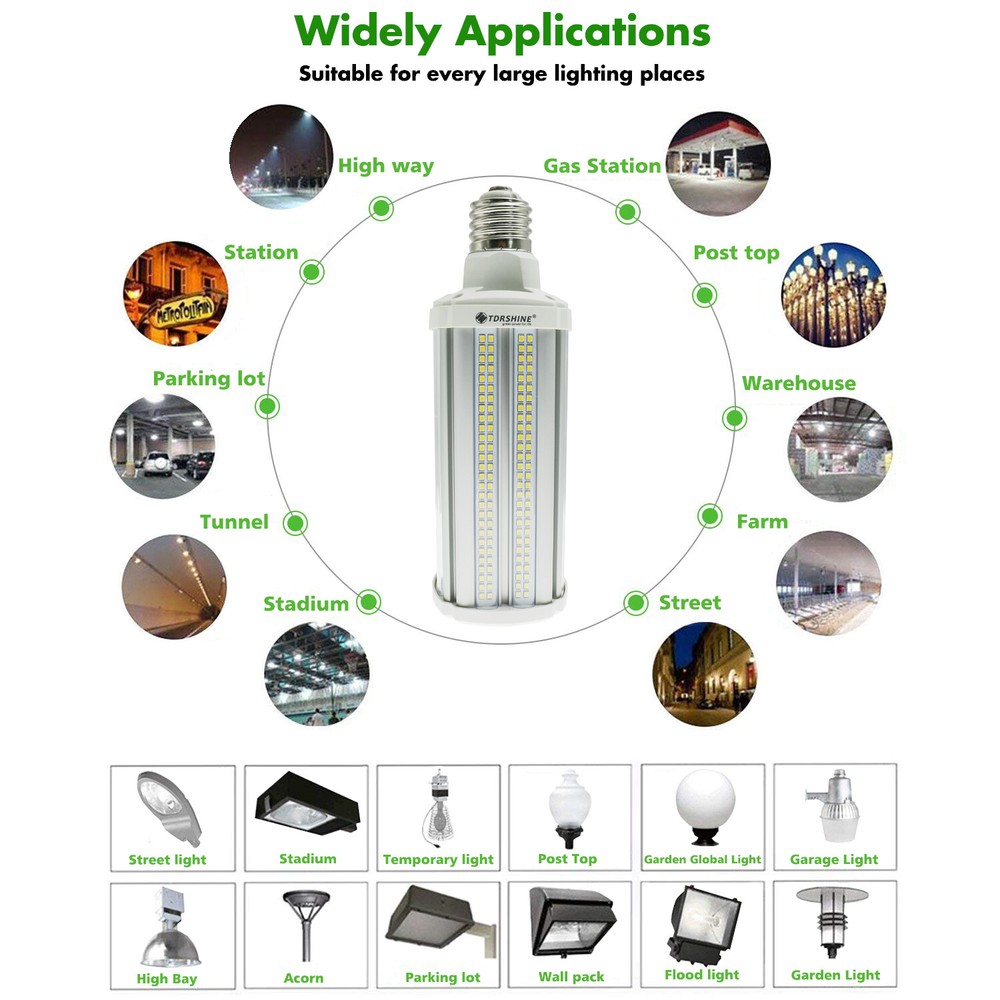 400 W Eqt LED Corn Light Bulb 54W 7020Lm 5000K E39 Large Base Super Bright