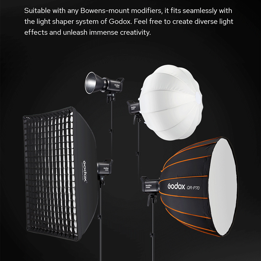 US Godox SL60IID COB LED Video Continuous Light+65cm Lantern Softbox Stand Kit