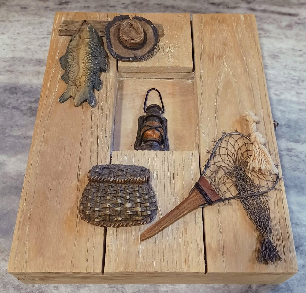 Wood Key Box wall mount Fisherman Decor