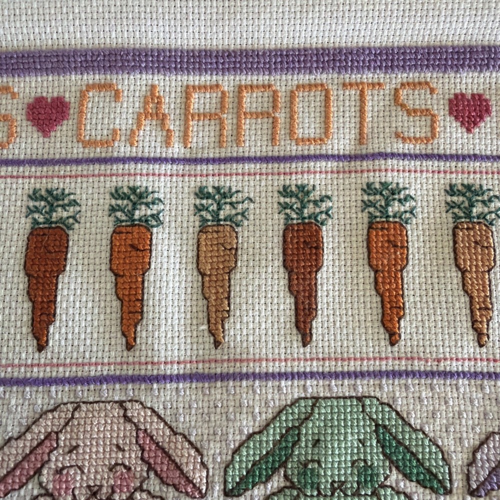 Bunnies & Carrots Sampler 17.5” X 13” Completed
