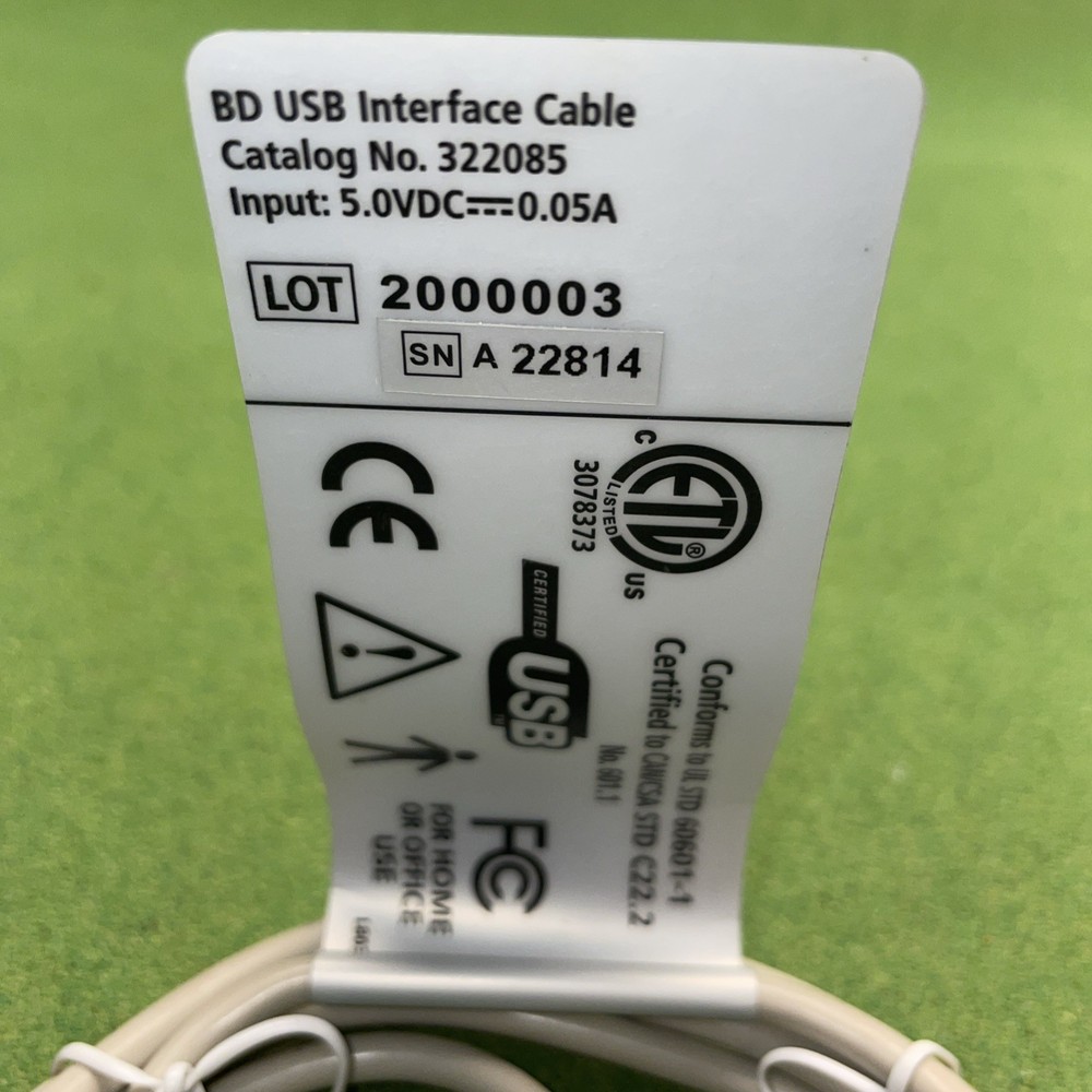 OEM BD Blood glucose meter replacement USB interface cable #322085