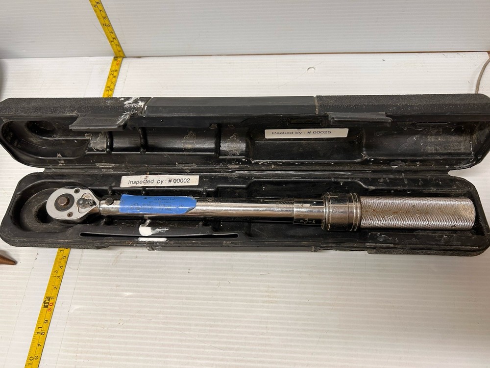 Wright Tool 3477 3/8" Drive Click Torque Wrench w Ratchet Handle with Case