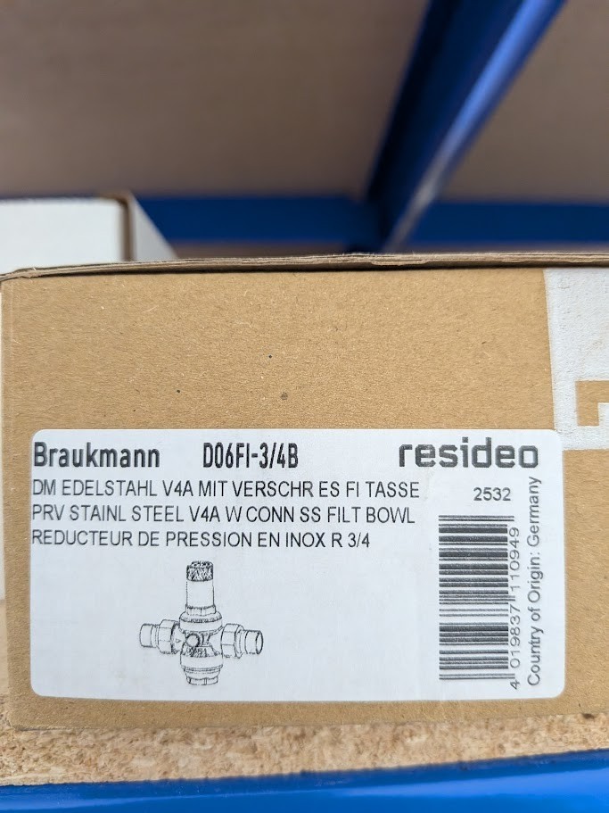 *BRAND NEW* Braukmann Resideo D06FI-3/4B 3/4" Pressure Reducing Valve DN25