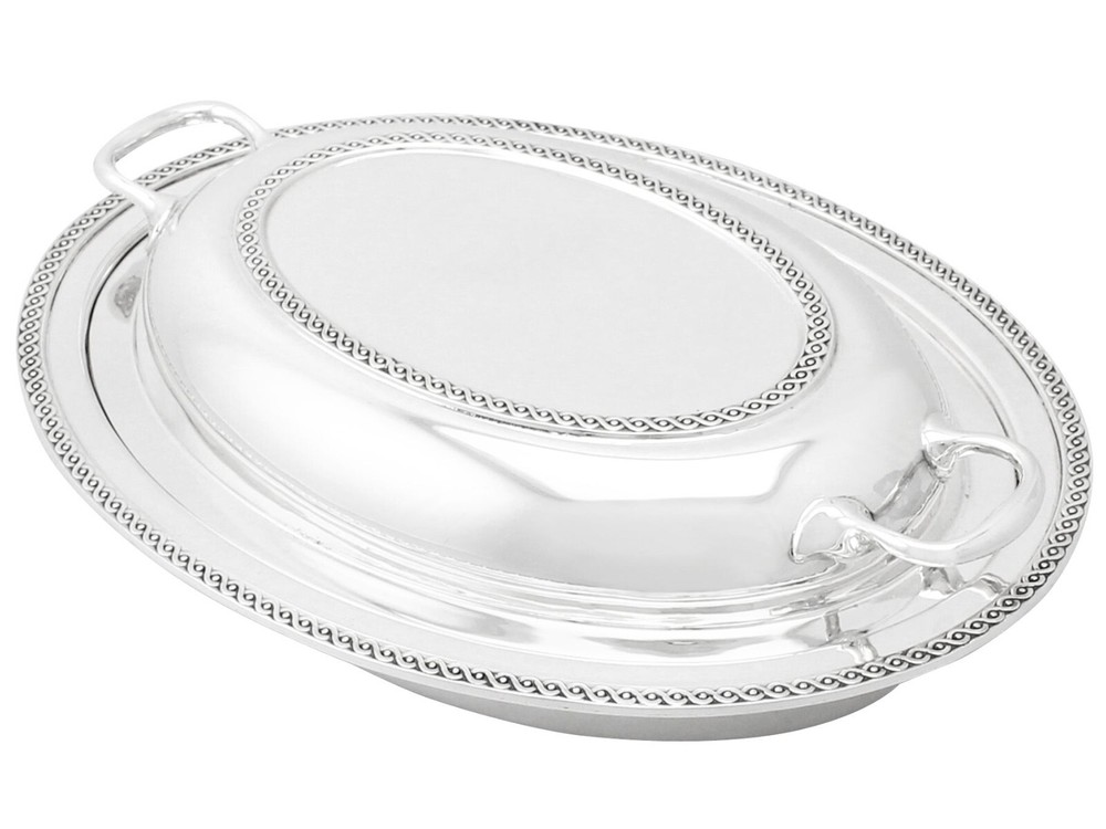 Antique George V Sterling Silver Entree Dish