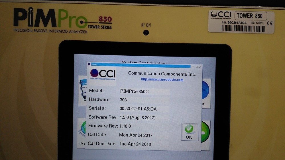 [Used] CCI / PimPro850 / Precision Passive Intermod Analyzer, 1pcs