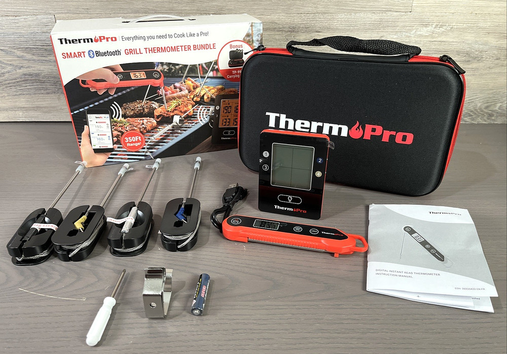 ThermPro Smart Bluetooth Grill Thermometer Bundle NIOB