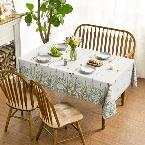 Spring Summer Tablecloth 60x84 Inch Rectangular, 60" x 84" (Rectangular) Beige