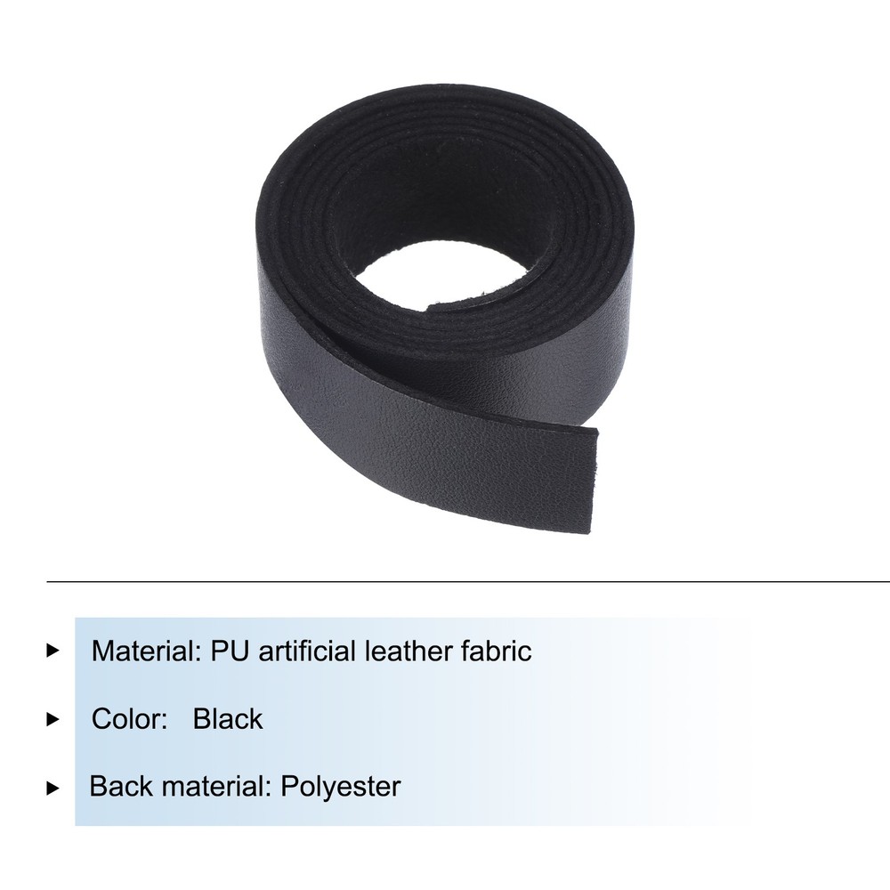 Leather Straps Strip Belt 2cm(0.8" Width) Leather Strips Black