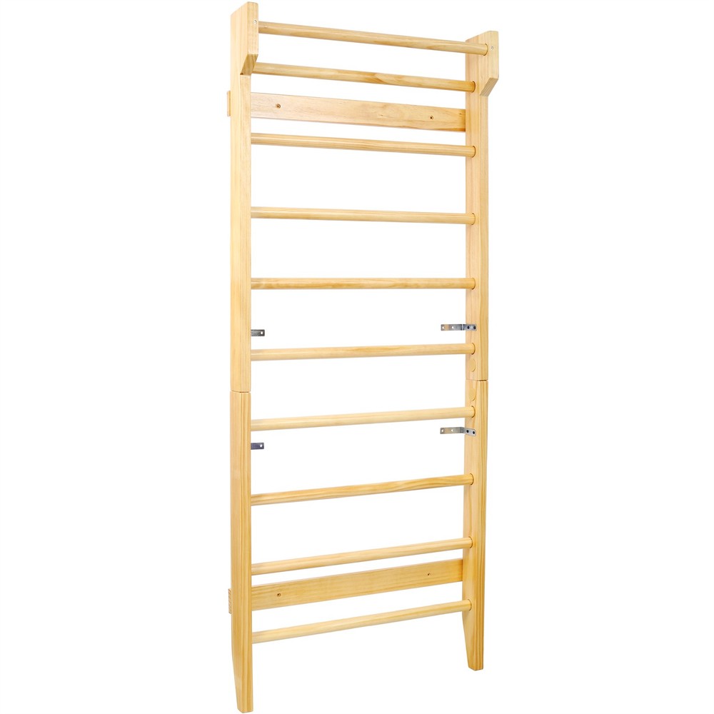 Multi-Use Swedish Ladder Wall Mounted Solid Wood Pull Up Bar 286lbs Capacity