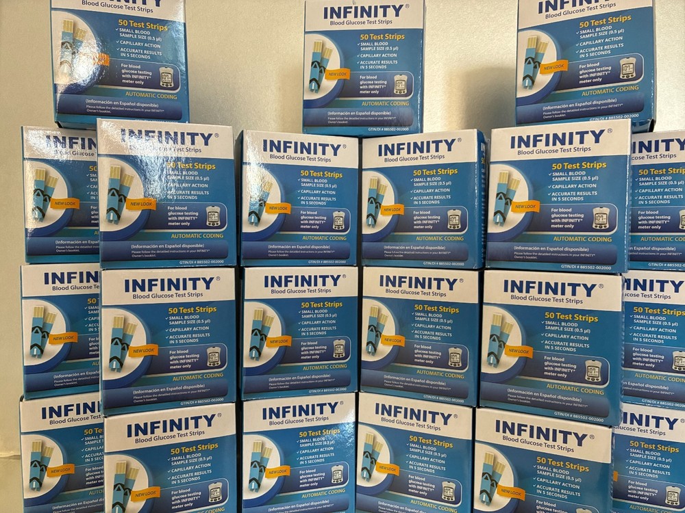 Infinity Blood Glucose Test Strips (QTY) 2000 PLUS FFREE METER EXP 08/2027