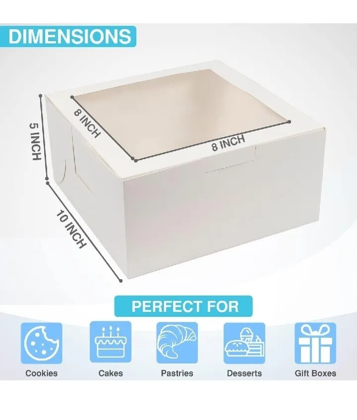 NEW/SEALED 10 Pack Brown And White Boxes With Window