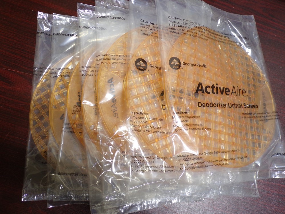 (Lot of 7) ActiveAire Deodorizer Urinal Screen,Sunscape Mango Scent (G)