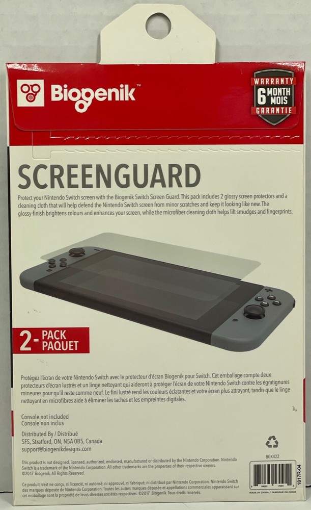 Nintendo Switch Screen Protector - Biogenik Screenguard - 2 Pack