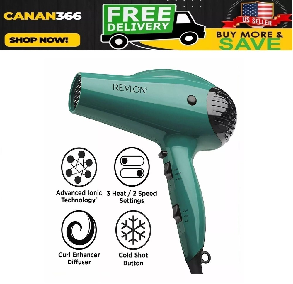 Revlon Professional Ionic Hair Blow Dryer Blower 1875W Volume Boost w/ Diffuser
