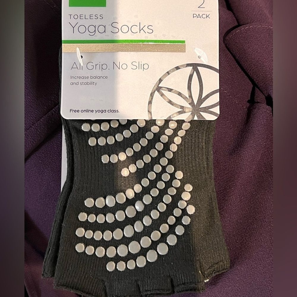 GaiamToeless Yoga Socks - Black 2 pack
