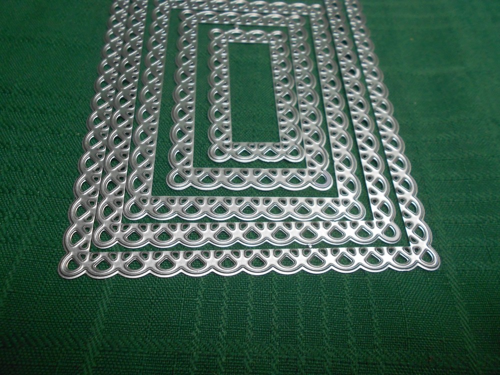 5 Rectangle Lace Edged Nesting Metal Cutting Dies