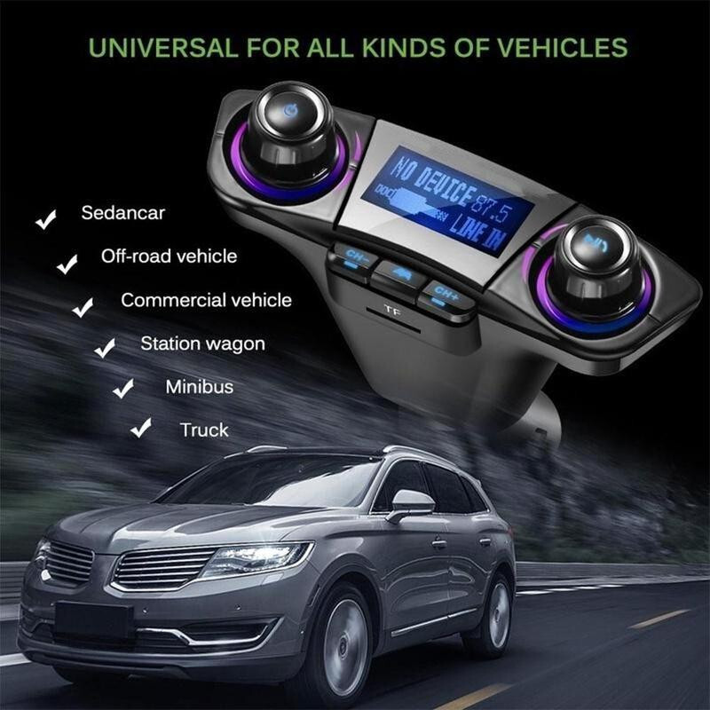 Dual USB Car Audio MP3 Player FM Transmitter Aux Charge Modulator Bluetooth 4.0