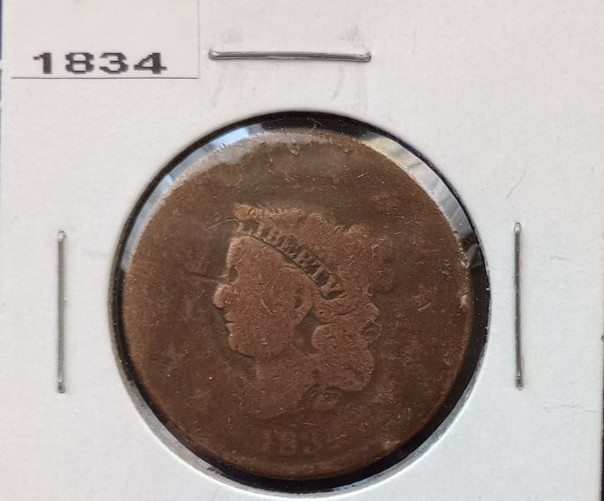 1834 Large Cent/US Coin/Nice
