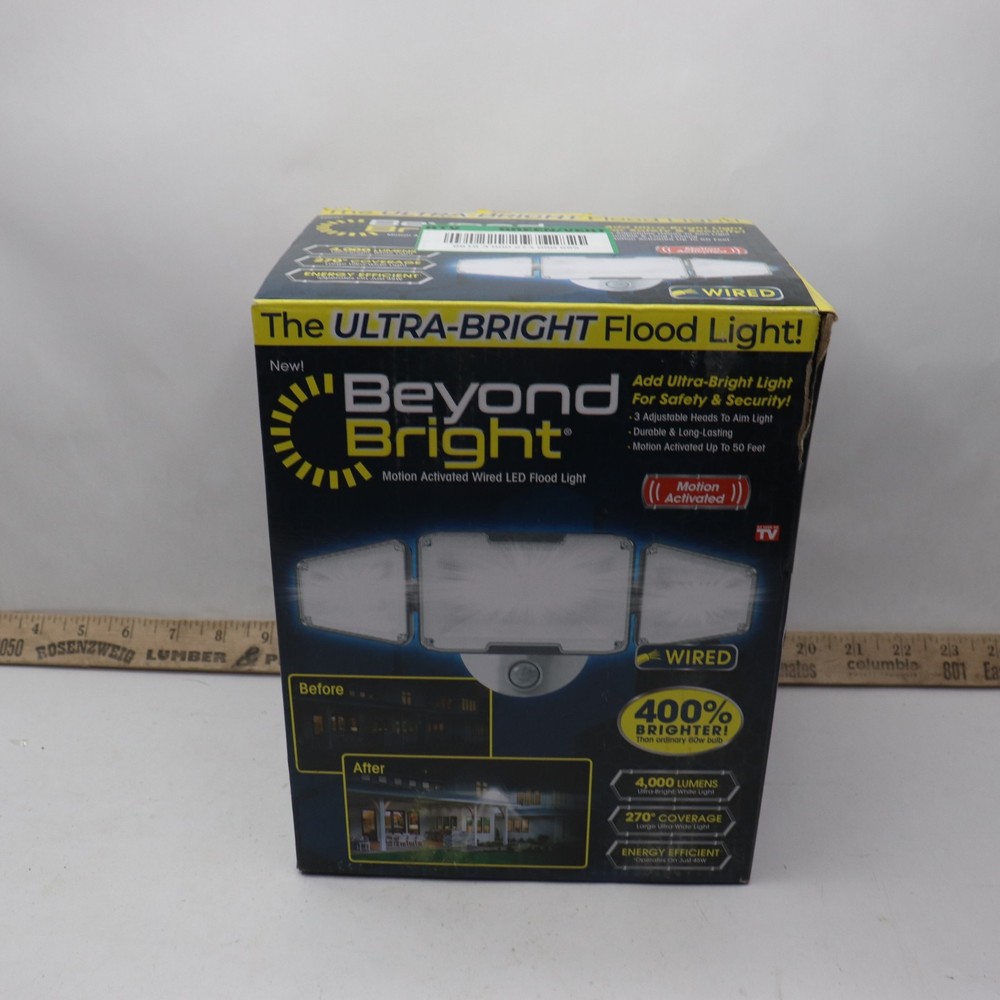 Ontel Beyond Bright Motion Activated Wired LED Flood Light BBFL-PKG-03-0721-200