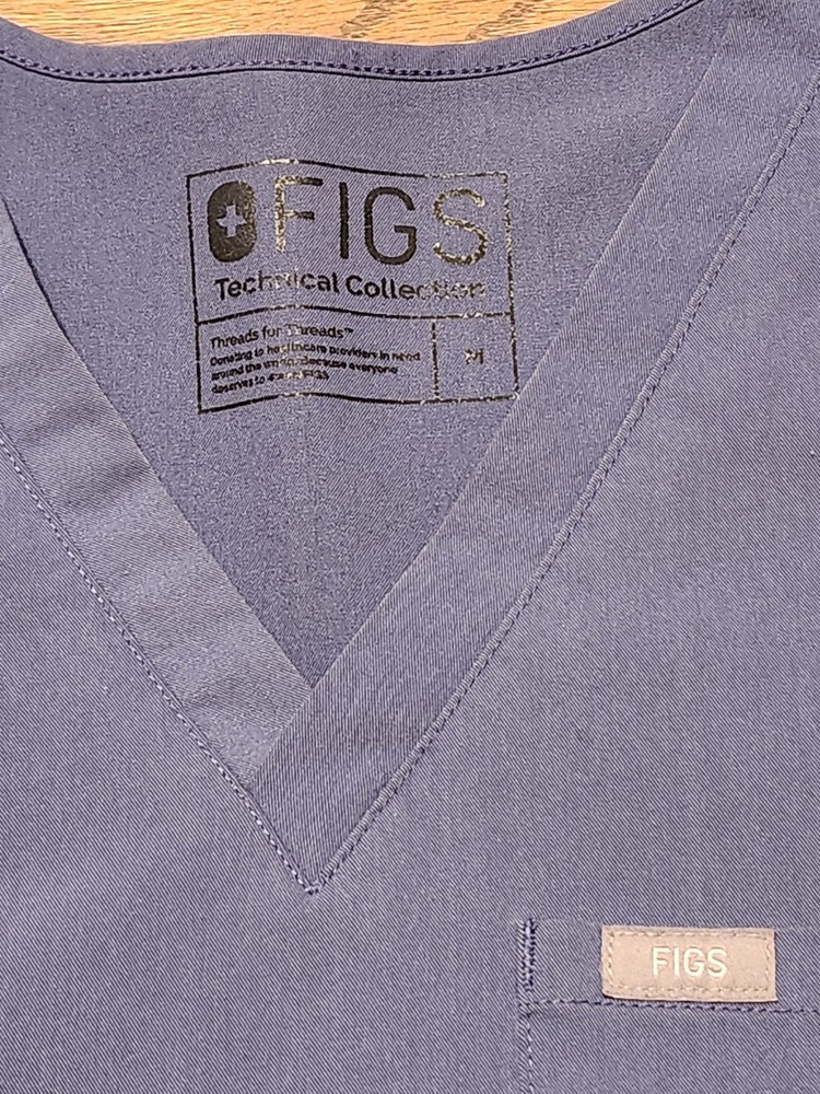 FIGS Scrub Top Womens Technical Collection Blue Size Medium