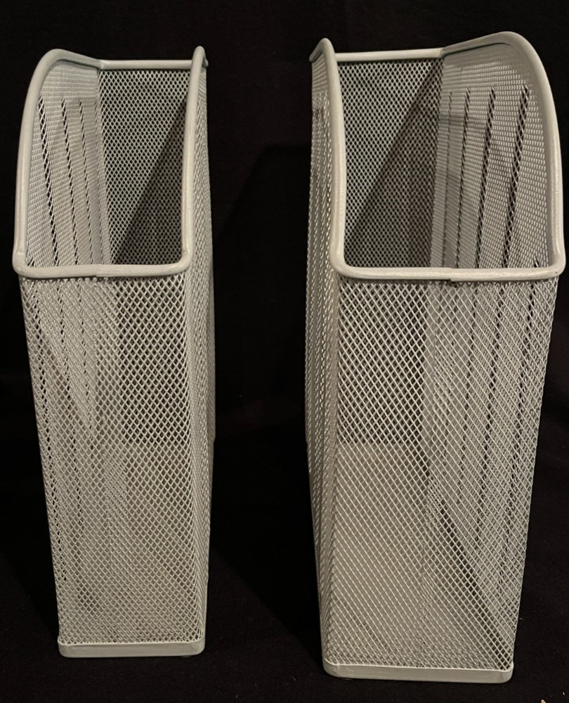 File / Magazine Holders Ikea White Metal Mesh Stackable File Holders
