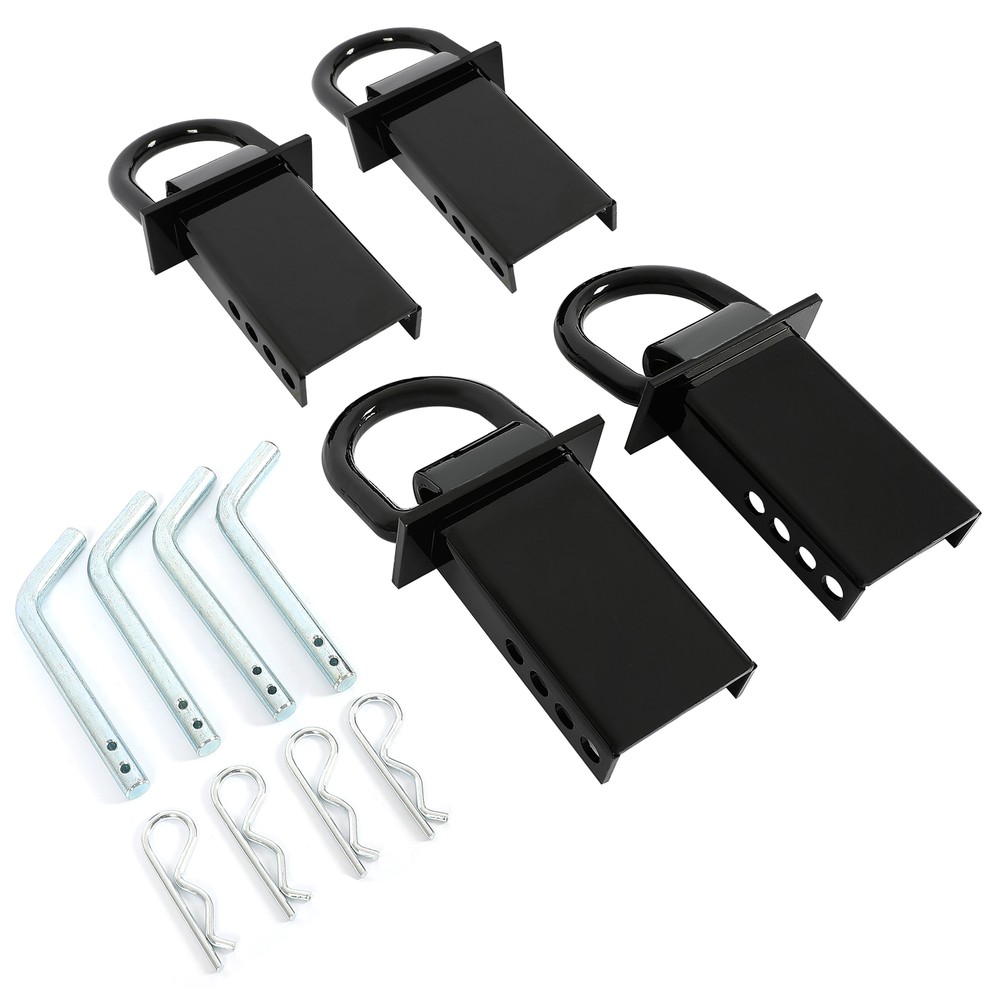 Heavy Duty 4 Pack Trailer Adjustable Stake Pocket D-Ring Zinc 2”×4" 16200LBS