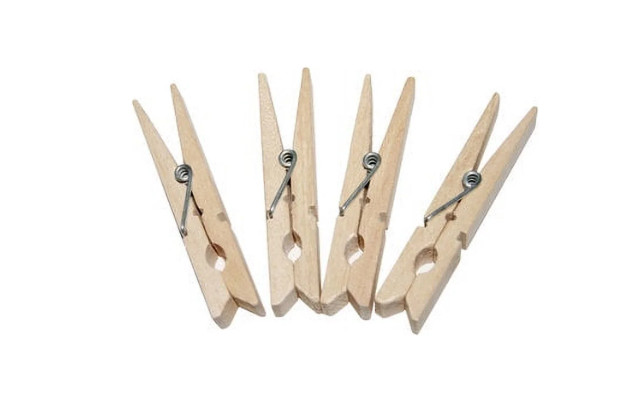 36 Count Wood Clothespins with Spring