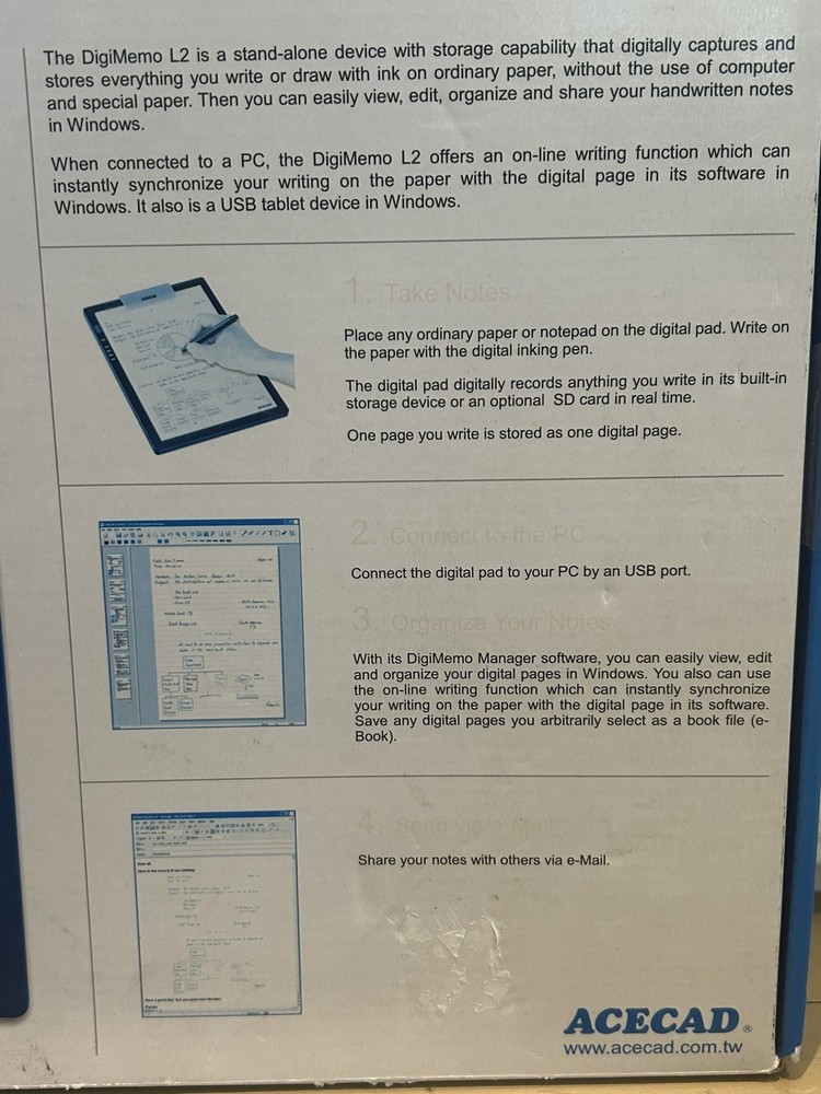 Acecad DigiMemo L2 Digital Note-Taking Tablet