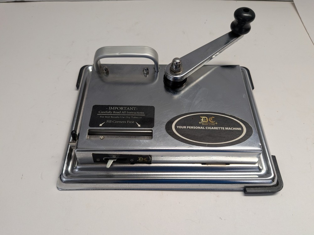 Double Cross DC Personal Cigarette Rolling Machine Chrome Metal Heavy Duty