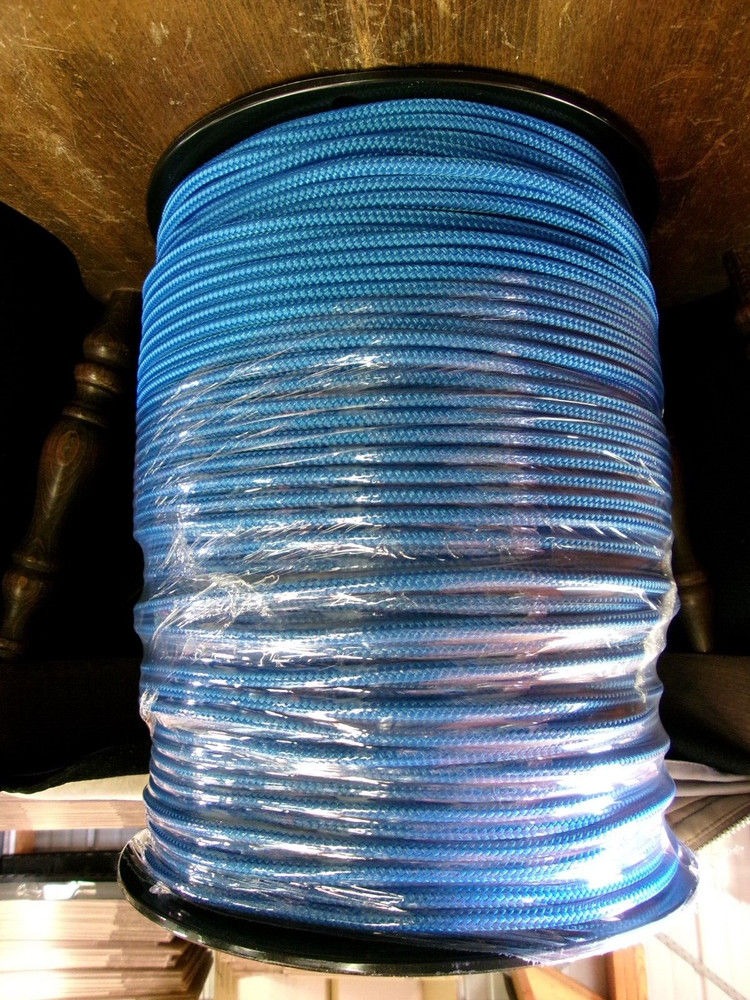 1/4 x 1100 ft. Double Braid-Yacht Braid polyester rope Spool. Blue