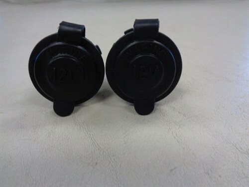 12 VOLT SOCKET OUTLET PAIR (2) BLACK MARINE BOAT