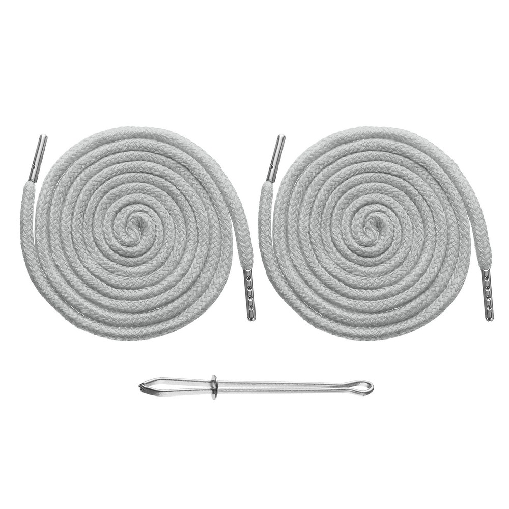 2pcs Drawstring Cords 51" Replacement Drawstring with Threader, Light Gray