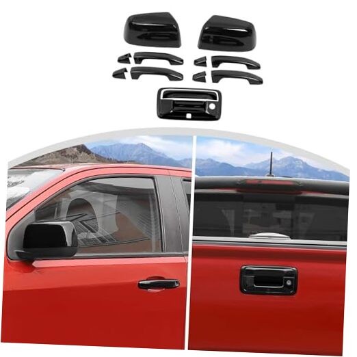 Mirror Shell, Door Housings Shell, Tailgate Handle Shell Trim Compatible Black