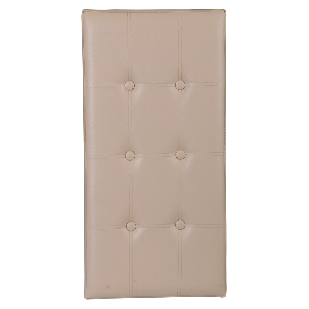 Beige Sturdy Ottomans Foot Bench Foldable Storage Footstools Spacious Organizer