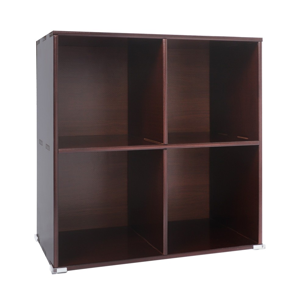Solid Wood Bookshelf with Compartments Floor-Standing Solid Wood Cube Bookcase